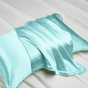 Wholesale 100%Silk Satin Pillow Case Cover Zipper Pillowcase With Eye Mask