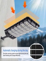 Lampe solaire à télécommande avec détecteur de mouvement, 3 modes, étanche IP65, LED intégrée, pour extérieur, jardin, cour, route, parking