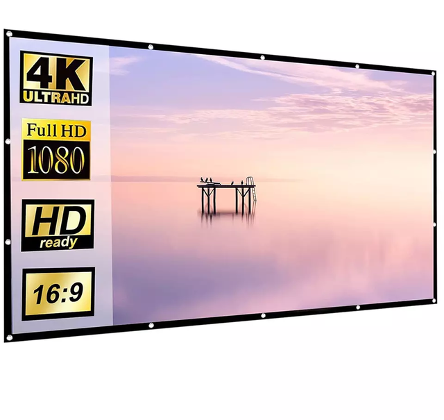 Cinema White Electric Black Crystal Fabric Fixed Frame Motorized Rear Projection ALR UST 120 Inch 16:9 Projector Screen