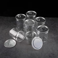 Boîte en plastique vide à ouverture facile de 200/300/400/500 ml / Boîte ronde en PET avec anneau d'ouverture pour l'emballage des fruits de mer