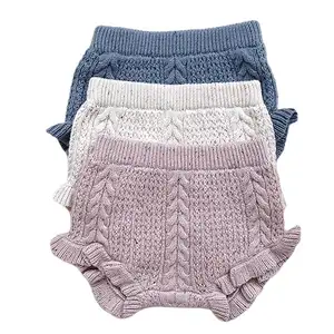 Pantalones cortos triangulares para niños y niñas, bombachos informales de algodón tejido, Color sólido