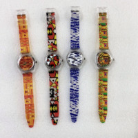 Montre transparente à motif africain avec impression personnalisée, avec visage et bandeau, montre super clone