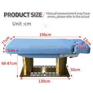 Matériel de salon de beauté Moolin : Lit électrique pour extensions de cils, tables de massage électriques avec commande double par pédale manuelle et au pied, LED - Product Image 5