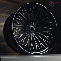 Jantes de voiture forgées pour passagers, jantes profondes concaves, finition noire mate, jantes sport en alliage d'aluminium, jantes à rayons, jantes de luxe