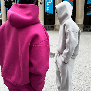 Ensemble survêtement homme de haute qualité, comprenant un sweat à capuche et un pantalon de survêtement court, en molleton de coton épais 500 g/m², style streetwear uni - Product Image 3
