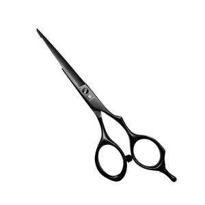 Tijeras de Pelo de Acero Inoxidable de Diseño Japonés de 5.5 Pulgadas, Color Negro Noble # Tijeras de Barbero para Diestros Certificadas ATS-314, Detalladas - Product Image 1