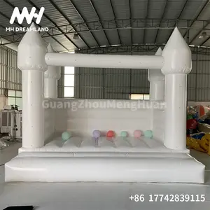 Château blanc gonflable commercial de Chambre de rebond de PVC sautant pour la noce extérieure