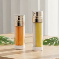 Nouvelle Arrivée Flacons Pompe Airless à Double Chambre en ABS et PP pour Sérums et Crèmes Visage, avec Bouchon à Vis, 300ml