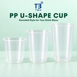 Gobelet en PP en forme de U de 18 oz, PPCS-18, 95 mm, gobelet en plastique PP transparent à fond rond en forme de U, flexible, pour boba, bureau, buffet, support OEM ODM - Product Image 3