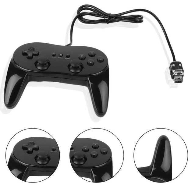 Second Generation Classic Pro Wired Controller for Nintendo Wii Gamepad Remote Controller Joystick