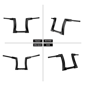 Guidons de Moto 12'' 14'' Noir Brillant en Fer pour Harley Touring Softail Dyna Breakout Low Rider <span class=keywords><strong>Electra</strong></span> Glide <span class=keywords><strong>CVO</strong></span> - Product Image 4