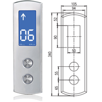 Panneau de commande d'ascenseur moderne en acier inoxydable, finition brossée/finition miroir, affichage matriciel à points/LCD, pour panneaux d'opération LOP/HOP