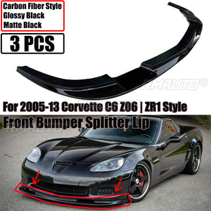 ลิปลิปกันชนหน้าสำหรับรถยนต์ C6 Chevy Corvette 2005-2013 Z51 Z06สไตล์ ZR1สไตล์คาร์บอนไฟเบอร์ - Product Image 1