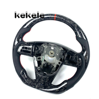 Setir Sport Serat Karbon Tempa Berkualitas Tinggi Dengan Strip Balap Bergaya untuk Mazda3 Mazda6 CX3 CX5 Axela 2014-2018