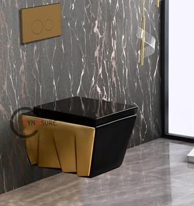 WC mural sans cadre en céramique avec abattant à fermeture douce Platinum et réservoir encastré - Product Image 2