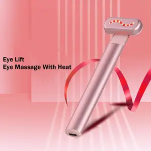 Masajeador de ojos pequeño, varita de luz LED para terapia de la piel, lápiz masajeador antiarrugas para ojos
