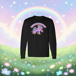 T-shirt à manches longues My Little Pew-Pew Unicorn pour adulte, unisexe, noir, avec motif graphique - Product Image 3