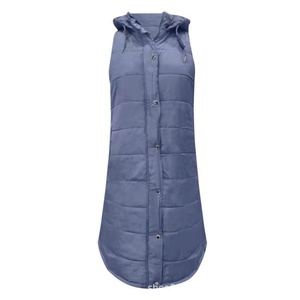 Veste d'hiver élégante <span class=keywords><strong>sans</strong></span> manches pour femmes noires, manteaux mi-longs, <span class=keywords><strong>gilet</strong></span>, garde au chaud, capuche, style streetwear, veste en coton pour <span class=keywords><strong>femme</strong></span>, longueur courte - Product Image 6