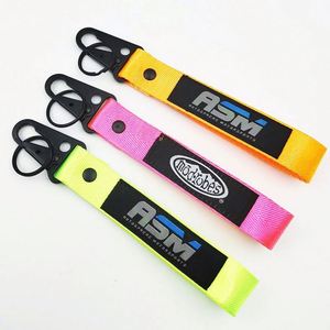 Porte-clés personnalisé en nylon tressé avec mousqueton et bouton - Product Image 3