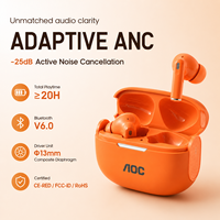 Écouteurs sans fil AOC ACT2615 Bluetooth 6.0 TWS ANC pour distributeurs mondiaux, fabricant OEM ODM, logo personnalisé, vente en gros