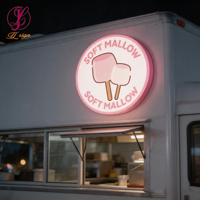 Enseigne commerciale 3D en métal rétroéclairée, lettres lumineuses, logo, enseignes en acrylique, enseignes lumineuses LED pour food truck et devanture de magasin