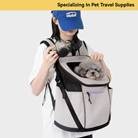 Sac à dos ergonomique pour animaux de compagnie avec bandoulière rembourrée en forme de S, panneau dorsal respirant en nylon, sac de voyage confortable pour chat et chien