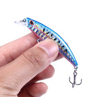 Leurre de pêche en gros 68mm 6.5g 9 couleurs, leurre minnow dur artificiel coulant avec yeux 3D et hameçons triples