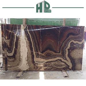 แผ่นหินอ่อนธรรมชาติหรูหราโอนิกซ์หยกน้ำตาลนิลแผ่นหินอ่อนสีน้ำตาล - Product Image 3