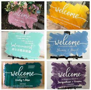 Nicro fabbrica originale personalizzata in stile Ins piastra di fidanzamento decorazioni per ingresso in acrilico chiaro segno di benvenuto per matrimonio - Product Image 6