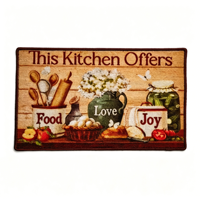 Tapis de cuisine moderne en polyester lavable, motif chef de dessin animé personnalisé en usine, imperméable, antidérapant, avec envers en PVC, résistant à l'huile et à séchage rapide