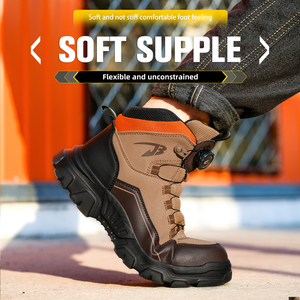 OEM Outdoor Climbing Hiking Protective <b>Shoes</b> Safety Labor <b>Shoes</b> Steel Toe <b>Men</b> Breathable Rotating Button High-tops <b>Men's</b> <b>Shoes</b> - Product Image 3