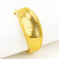 Bracelet Z H tendance, grande taille, édition grossière, plaqué or 24 carats de haute qualité, motif martelé lisse rétro