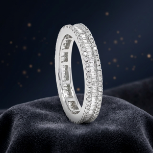 Anillo de boda de oro blanco de 18 quilates más vendido con diamante real para regalar a las mujeres al mejor precio en la India - Product Image 1
