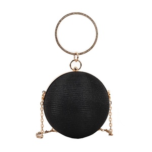 Women's Luxurious Rhinestone Embellished Ball Bag Advanced Sense New Handheld Cross Body Chain <b>Small</b> Dinner Mini Mouth Tote Bag - Product Image 5