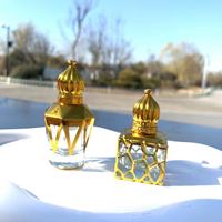 10ml 12ml 15ml or arabe cristal Attar bouteille d'huile huile essentielle bouteille en verre pour huile de parfum avec boule roulante