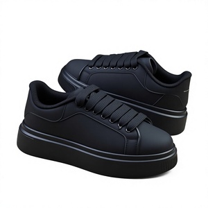 Chaussures de skate décontractées tendance pour hommes, best-seller transfrontalier, semelle épaisse en caoutchouc, hauteur accrue, tige élégante en PU, fermeture à lacets, collection Printemps - Product Image 1