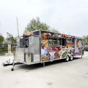 Food trailer 7m commercial fully equipped kitchen food truck UK standard foodcart mobile food trailer for USA