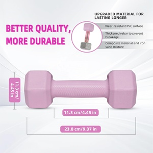 Vinyl Coated Custom <b>Dumbbell</b> Hand Weight Sets 5/10/15/20lbs 5 Colors Exercise Fitness Women Men Home Use Gym Equipment - Product Image 3