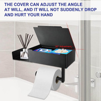 Étagère de rangement murale en acier inoxydable pour salle de bain, support organisateur en métal avec design coquille noire