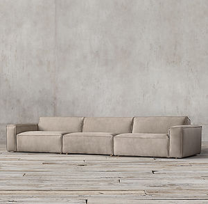 <span class=keywords><strong>Canapé</strong></span> modulaire en <span class=keywords><strong>cuir</strong></span> RH COMO 3 pièces, <span class=keywords><strong>cuir</strong></span> <span class=keywords><strong>beige</strong></span> grain supérieur, sectionnel avec lignes épurées, ensemble de salon moderne et luxueux - Product Image 3