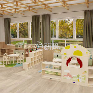 Moetry Wooden Kids Indoor Role Playhouse <span class=keywords><strong>para</strong></span> guardería Aula Montessori Configuración de muebles - Product Image 3