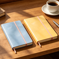 Cuaderno A5/A6 de Cuero PU con Degradado Personalizado, Diario de Escritura con Tapa Dura y Logotipo Personalizado, Suministros de Oficina y Escolares con Banda Elástica