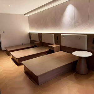 Muebles Comerciales Económicos, Juego de Dormitorio Estándar de Hotel de 3 Estrellas, Base de Cama de Madera con Cabecera, Mesitas de Noche y Mueble para TV - Product Image 2