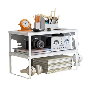 <b>Desktop</b> Bookshelf Computer Monitor Lift Laptop Holder Office Storage Rack With <b>Shelf</b> For Desk Organization - Product Image 5
