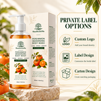 Gel Douche Hydratant et Purifiant au Tanin de Kaki, Zinc PCA, Thé Vert et Romarin pour Soin Corporel Quotidien – Marque Blanche
