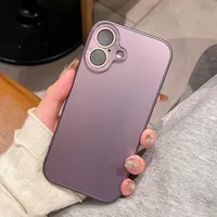 Coque en verre trempé mat AG pour iPhone 17 16 15 14 13 12 11 Pro Max, protection givrée de l'objectif, antichoc, coque souple