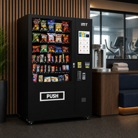 Distributeur automatique de boissons et de snacks 24h/24, écran tactile, paiement par pièces, billets et cartes de crédit