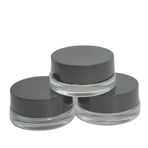 Wadah kosmetik stoples krim mata kaca dasar tebal profil rendah bulat 7ml dengan tutup putih/hitam - Product Image 1