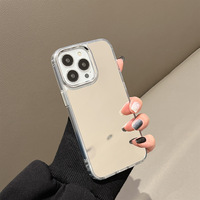 Coque de protection pour iPhone 12/13 Pro Max/14 avec miroir de maquillage et protection d'appareil photo électroplaquée – Design créatif Advanced Sense 16