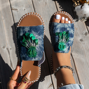 Collezione estiva 2025 taglie forti donna abbigliamento esterno 40-43 <span class=keywords><strong>sandali</strong></span> <span class=keywords><strong>con</strong></span> testa <span class=keywords><strong>corda</strong></span> di canapa antiscivolo maree per pantofole - Product Image 4